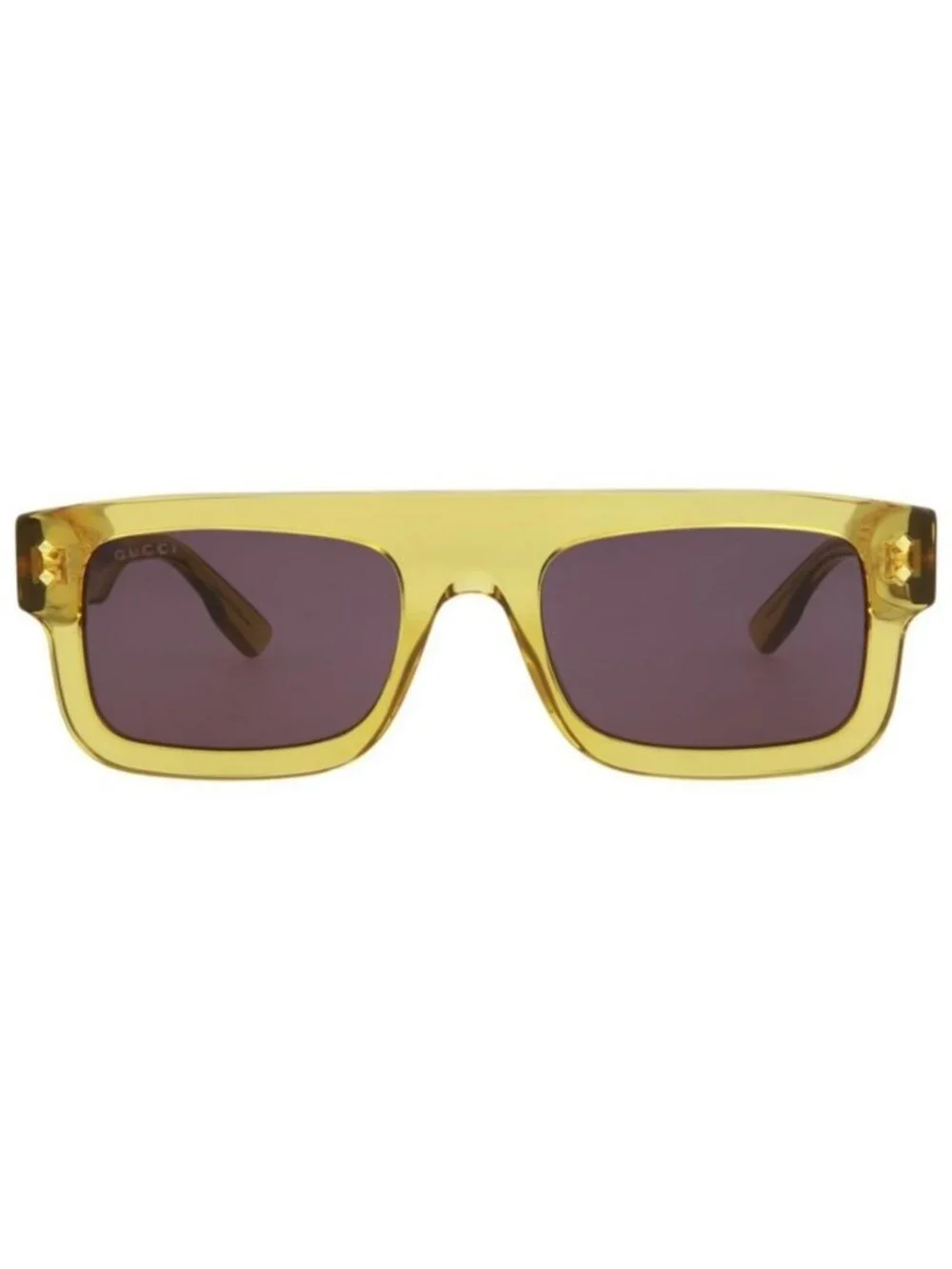 New Gucci Mens Square/Rectangle Yellow Yellow Grey Fashion Designer Sunglasses